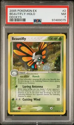 2005 Pokemon EX Deoxys 2 Beautifly Holo PSA 7 NM - Image 1
