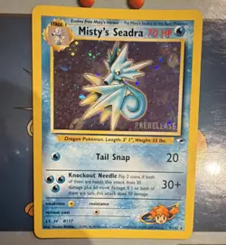 Pokemon TCG Misty's Seadra Prerelease Gym Heroes Promo Holo Stage 1 70 HP 9/132… - Image 1