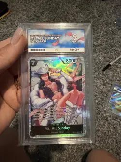 One Piece Op14 Ms All Day Sunday Ace Graded 9 Slab - Image 1