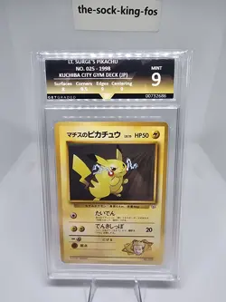 Lt Surge's Pikachu Kuchiba City Gym Deck Japanese Pokemon Get Graded Mint 9 - Image 1