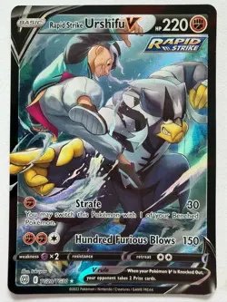 Rapid Strike Urshifu V TG20/TG30 Ultra Rare Brilliant Stars Pokemon Card LP - Image 1