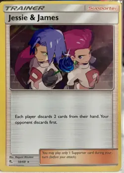 Pokemon TCG Jessie James Trainer Supporter Holo Rare Card 58/68 Hidden Fates - Image 1