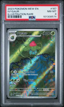 IVYSAUR PSA 8 2023 POKEMON MEW EN #167/165 ILLUSTRATION RARE IR 5700 - Image 1