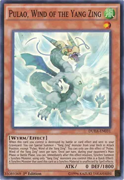 Yugioh! LP Pulao, Wind of the Yang Zing - DUEA-EN031 - Super Rare - 1st Edition - Image 1