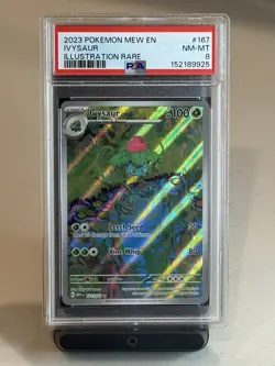 2023 Pokemon Mew En 151 Ivysaur Illustration Rare #167 PSA 8 - Image 1