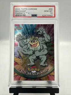 2000 Pokemon Topps Chrome - PSA 10 GEM MT - Machamp #68 - Pop 84 - Image 1