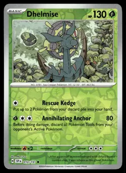 DHELMISE 010/191 Common Surging Sparks Pokemon Reverse Holo NM - Image 1