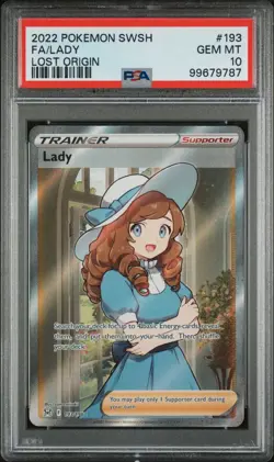 2022 POKEMON SWORD & SHIELD LOST ORIGIN 193 FULL ART/LADY PSA 10 - Image 1