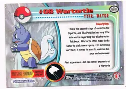 Pokemon Topps TV ANIMATION EDITION black logo rainbow foil WARTORTLE (08) - Image 2