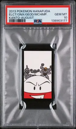 2013 POKEMON HANAFUDA KANTO AUGUST ELECTRODE/GEODUDE/MACHAMP/ONIX PSA 10 - Image 1