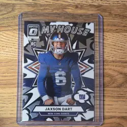 2025 Panini Donruss Optic Rookie my house Insert Jaxson Dart #2 Giants NFL Card - Image 1