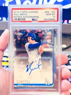 2019 Topps Chrome Will Smith RC Auto PSA 10 GEM MINT Dodgers POP 73 WS Champ - Image 1