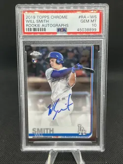 2019 Topps Chrome Will Smith RC Auto PSA 10 GEM MINT Dodgers POP 73 WS Champ - Image 5