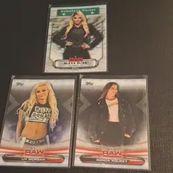 Topps WWE RAW Alexa Bliss Liv Morgan Ronda Rousey Wrestling 3 Card Lot - Image 1
