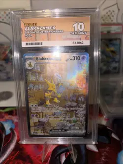 Pokemon TCG Alakazam EX 201/165 Scarlet & Violet 151 Card Ace Grade 10 - Image 1
