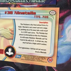 Ninetails #38 Topps TV Animation Edition Pokemon Card Blue Logo Mint Condition! - Image 5