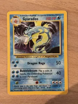 Pokemon Gyarados Holo Card 6/102Base Set Unlimited RareVintage - Image 1