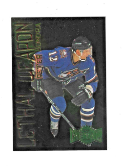 Peter Bondra Fleer 1996-97 Metal Lethal Weapon Super Power Embossed Gold Card #1 - Image 1
