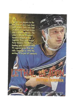Peter Bondra Fleer 1996-97 Metal Lethal Weapon Super Power Embossed Gold Card #1 - Image 2