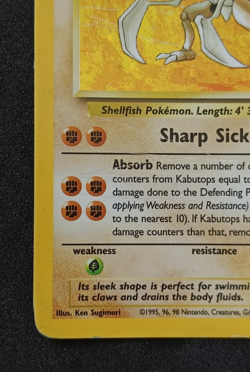 Pokemon TCG Kabutops 9/62 Fossil Holo Rare Card Vintage WOTC - HP Condition - Image 5