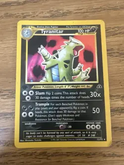 1st Edition Tyranitar 12/75 Neo Discovery Holo Wotc Pokemon Card - Image 1