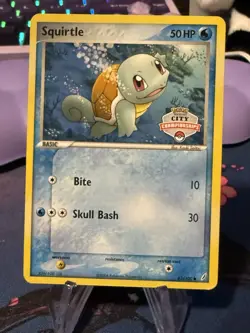 2007 City Championships Squirtle 63/100 Crystal Guardians Pokemon Card Rare LP - Image 1