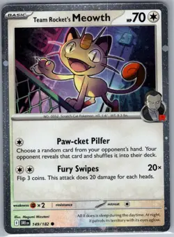 Team Rocket's Meowth (Cosmos Holo) 149/182 - Pokemon Card - NM - Image 1
