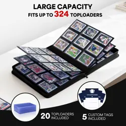 9 Pocket Top Loaders Trading Card Binder for 324 Cards Premium Zip Card Book ... - Image 3