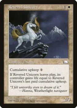 4x Revered Unicorn - MP - Mirage block - SPARROW MAGIC mtg - Image 1