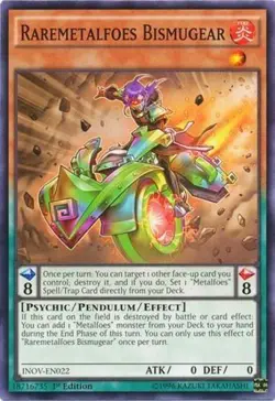 Yugioh! LP Raremetalfoes Bismugear - INOV-EN022 - Common - 1st Edition Lightly P - Image 1