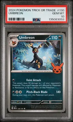 2024 POKEMON TRICK OR TRADE #130 UMBREON PSA 10 - Image 1