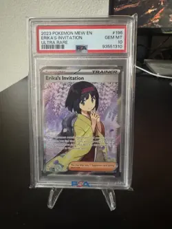 Pokemon 2023 Mew En Erika’s Invitation- Ultra Rare PSA 10 Gem Mt 196/165 - Image 1