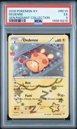 2016 POKEMON XY GENERATIONS RADIANT COLL #RC10 DEDENNE PSA 5 - Image 1