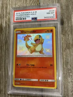 PSA 8 2019 POKEMON S & M CHARMANDER-HOLO HIDDEN FATES - Image 1