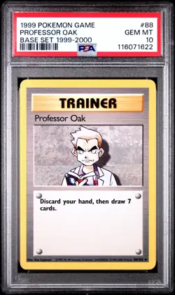 1999 POKEMON GAME BASE SET 1999-2000 #88 PROFESSOR OAK PSA 10 - Image 1
