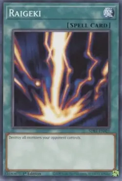 Yugioh! LP Raigeki - SDBT-EN025 - Common - 1st Edition Lightly Played, English - Image 1