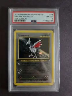 Pokemon Skarmory #13/111 Neo Genesis 1st Edition Holo Rare HP PSA 8 TCG - Image 1
