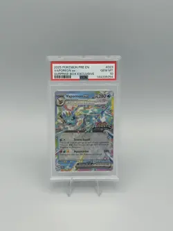 Pokemon TCG Prismatic Evolutions Vaporeon EX Card 023/131 Stamped - PSA 10 - Image 1