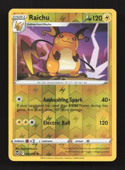 Raichu 050/195 Uncommon Silver Tempest Pokemon Reverse Holo Near Mint - Image 1