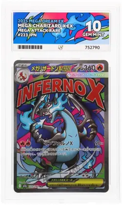 Mega Charizard X EX 223/193 MA - Mega Dream ex JPN Pokemon TCG - ACE 10 Gem Mint - Image 1