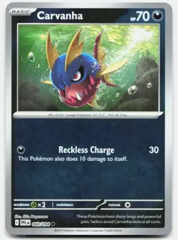 Carvanha Reverse Holo 060/094 Common Phantasmal Flames Pokemon Near Mint - Image 1