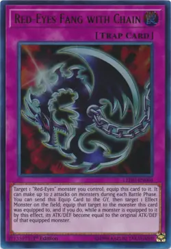 Yugioh! LP Red-Eyes Fang with Chain - LEDU-EN004 - Ultra Rare - 1st Edition Ligh - Image 1