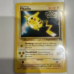 1999 Pokemon The First Movie Pikachu Black Star Promo #4 Raw LP - Image 1