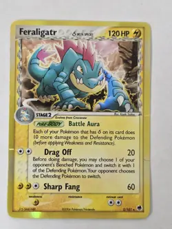 Pokemon Feraligatr Holo Rare Card 2/101 EX Dragon Frontiers HP / Damaged - Image 1