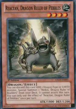 Yugioh! LP Reactan, Dragon Ruler of Pebbles - LTGY-EN095 - Common - 1st Edition - Image 1