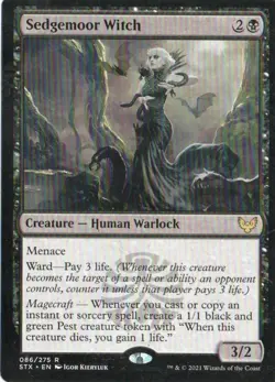 MTG STRIXHAVEN SCHOOL OF MAGES SEDGEMOOR WITCH RARE - Image 1