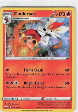 Pokemon Deck Exclusives #036/202 Cinderace Cracked Ice Holo - Image 1