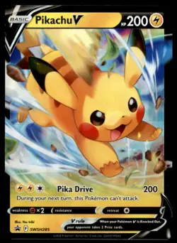 Pikachu V SWSH285 Holo Promo Sword & Shield Promo Pokemon Holo Lightly Played - Image 1