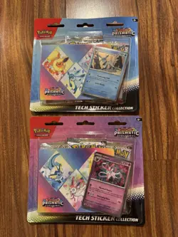 Pokemon TCG Prismatic Evolutions Tech Sticker Collection Blister 2x Set Sealed - Image 1