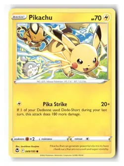 Pikachu 049/195 Common Silver Tempest Pokemon Near Mint - Image 1